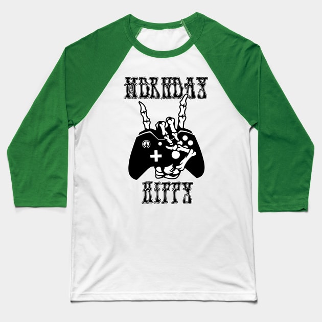 Skull Controller Baseball T-Shirt by Mdrndayhippy